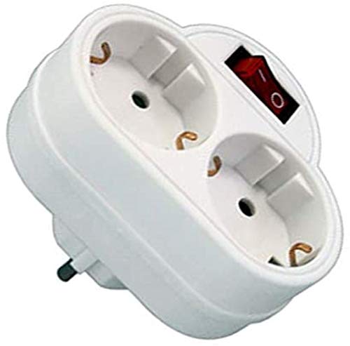 Preisvergleich Produktbild Liyset GZBK01 / 02 Schuko-Adapter, 2 Steckdosen mit Schalter