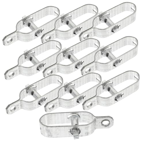 FUNOMOCYA 10pcs Wire Tensioner Chain Steel Fence Clips Turn Buckle Tightener Heavy Duty Door Turnbuckles Tensioning Cable Tightener Wire Rope Hook Posts Snare Wire Electrical Magnetic Iron