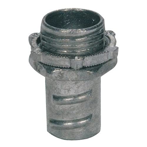 Morris Products Screw-in Connectors for Greenfield, Flex Conduit – Zinc Die Cast Locknut – to Connect Flexible Metallic Conduit to Metal, Steel Outlet Box – 3/8”, 2-Pack