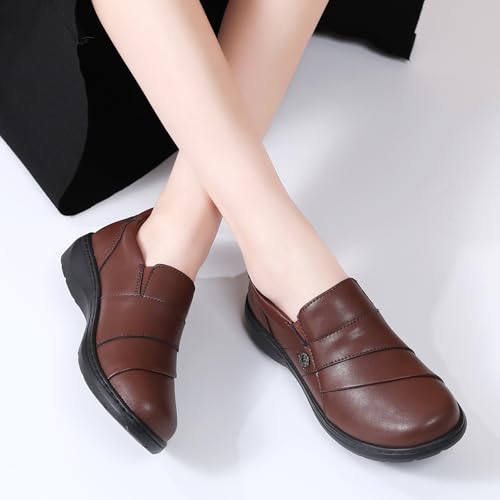 Image of QAE Loafers for Women Orthopedic Shoes Comfortable Slip-Ons Work Flats Womens Business Casual Dress Penny Loafers