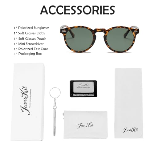 Image of JOVAKIT Vintage Kids Polarized Sunglasses for Girls Boys Age 2-9, Round Sun Glasses for Children UV400 Protection