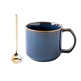 Kaffeebecher Becher Große Kapazität Personalisierte Keramik Cup Thick Blau Einfacher Kaffeetasse kreativen Wasser Cup Haushalt Kaffeetasse