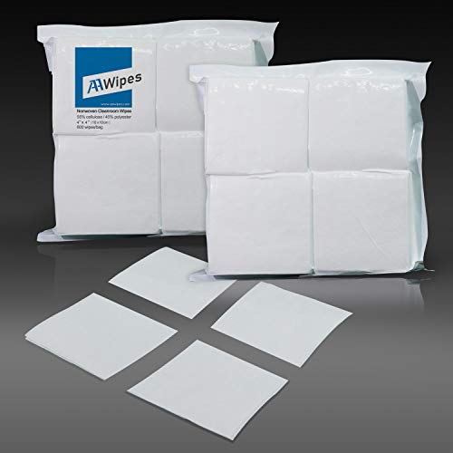Image of AAwipes Cleanroom Wipes Lint Free Wipes 4 inch x 4 inch Cellulose /Polyester Blend (4 inch x 4 inch-600 Pcs) Nonwoven Wipers (NW06804) (Pack of 3)