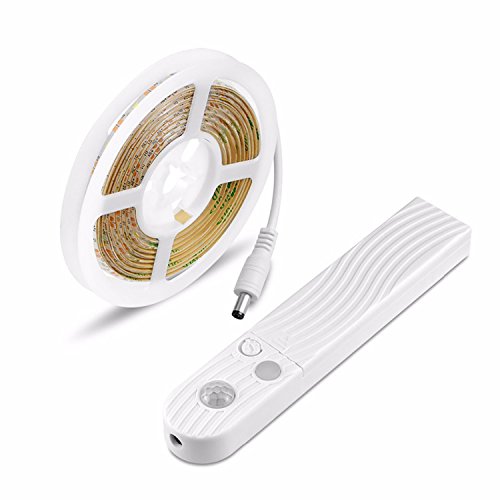 Yaeer LED-Lichtleiste mit Bewegungsmelder, batteriebetrieben, 3 m, Dual-Modus, LED-Nachtlicht für Treppe, Schlafzimmer, Schrank, Warmweiß Cover