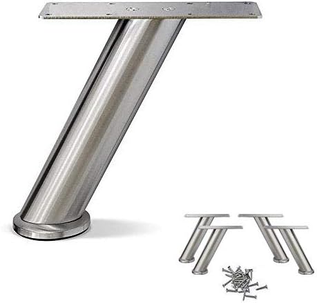 "7-3/4"H Stainless Steel Sofa Legs, Metal Furniture Legs, Angled Design, Stainless Steel Finsih - Set of 4 NEW"
