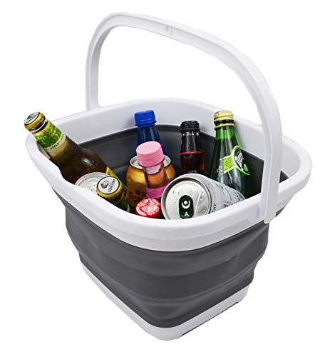 Cubo plegable rectangular SAMMART de 11 L para ahorrar espacio en pisos pequeños 6