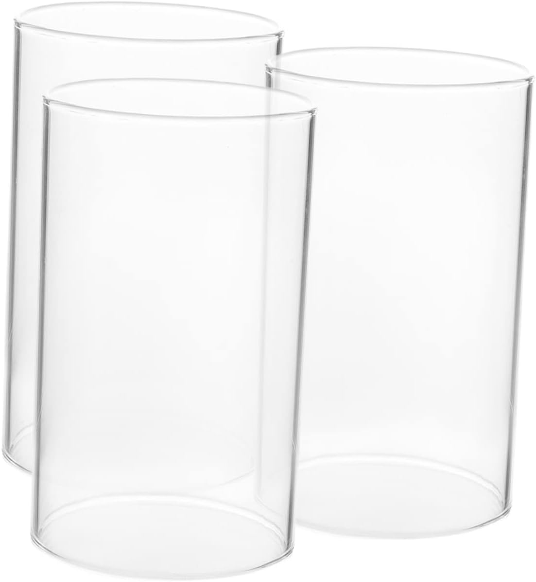 STOBOK 3pcs Glass Candle Shade Candleholders Durable Chimney Tube for Pillar Candles for Home Decor and Relaxing Atmosphere