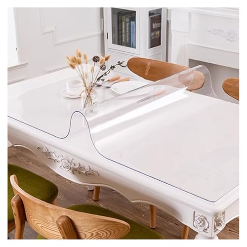 Nappe transparente PVC imperméable protège table résistante huile 50x130 - 2