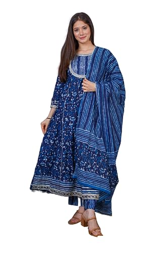 68% OFF on MEERA FAB Women's Cotton Floral Printed Blue Anarkali Kurta with Palazzo & Dupatta Set 68% OFF on MEERA FAB Women's Cotton Floral Printed Blue Anarkali Kurta with Palazzo & Dupatta Set