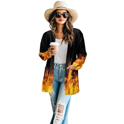 Image of Cardigan for Women Long Sweater Open Front Sweaters Fashion Lightweight Cardigans with Pockets