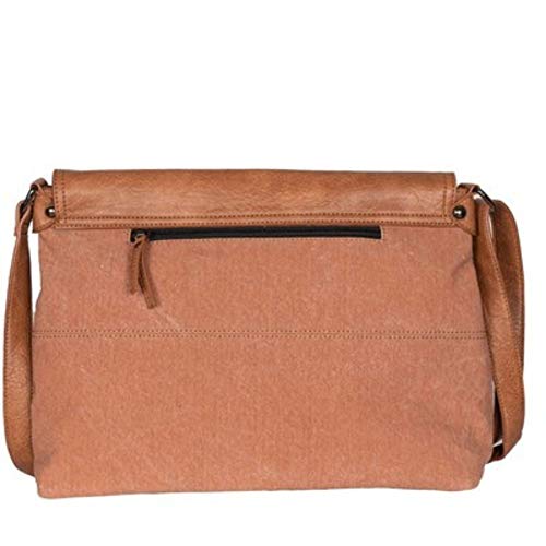 Western Style Upcycled Recycled Vintage Shoulder Bag with Laptop Compartment and Vegan Leather3