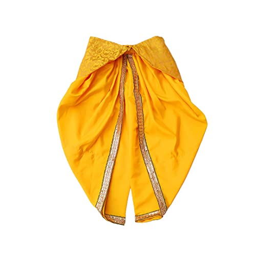 Image of Krishna Dress for Baby Boy Kids(Dhoti,Patka,Mukut,Morpankh,Bansuri,Kamarband,Bajuband,Kundal) Little Krishna Ji Kanha Janmasthmi Costume