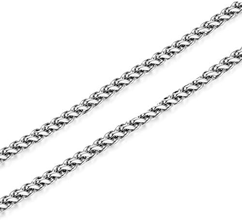 Adramata Stainless Steel Cross Pendant Chain Necklace for Men Women Long Large Cross Necklace Silver Tone, 61CM