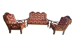 Immanuel Furniture and APHOLSTARY Works 4 Seater Sofa Set for Living Room Wood Material Teak Wood Model Number IMMANUZ12