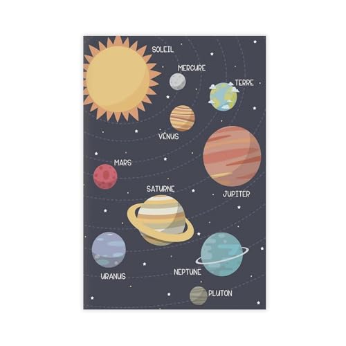 Système solaire enfant poster en toile pour décorer le bureau et la chambre de votre fils