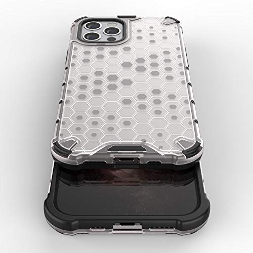 Image of Glasgow Back Case Cover Compatible with Apple iPhone 12 (Honeycomb Pattern) - Transparent