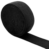 HodarSun Gummiband 25mm Breit Schwarze - 5 Yards (4.5 Meter) Nylon-Gummibänder, Gummilitze Elastisches zum Nähen, Elastische Bänder für Haushalt DIY Handwerk