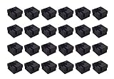 Colorsheng 24pcs Black Cube Hard Cardboard Small Gift Box for Ring Earring Jewelry（1.6' x 1.6'）