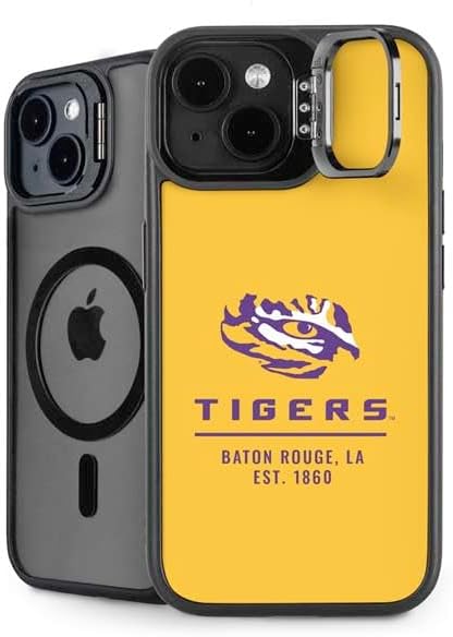 Skinit Kickstand Phone Case Compatible with iPhone 14 - Officially Licensed LSU Geaux Tigers Design