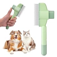 Katzenkamm, Hundekamm, Flohkamm für Hunde & Katzen, 2025 Neue Katzenhaarbürste mit Auslöseknopf, Katzenbürste für Katzen mit kurzem und langem Haar