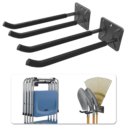 WALMANN Garage Hooks, Heavy Duty 12-inch Wall Hooks for Hanging,