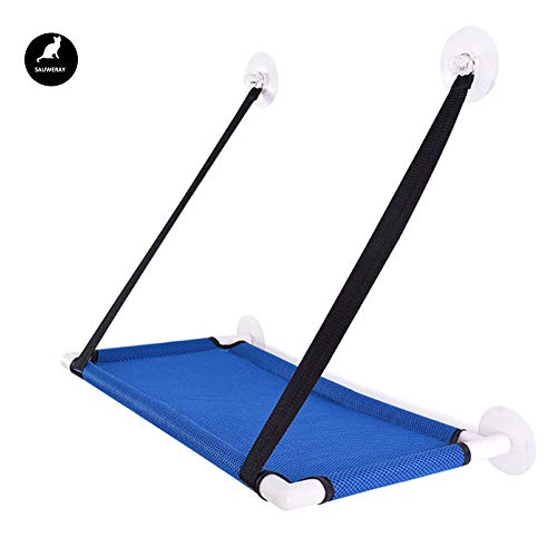 Hamac de fenêtre pour chat lit suspendu bleu lavable