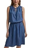 Fit und Flare edc by ESPRIT Damen 041CC1E317 Kleid, 902/BLUE MEDIUM WASH, S