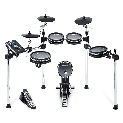 Alesis Command Mesh Kit | Electronic Drum Kit with Mesh Heads, Chrome Rack & Command Drum Module with 70 Kits, 600+ sounds 60 Play Along Tracks, Custom Sample Loading and USB/MIDI Connectivity
