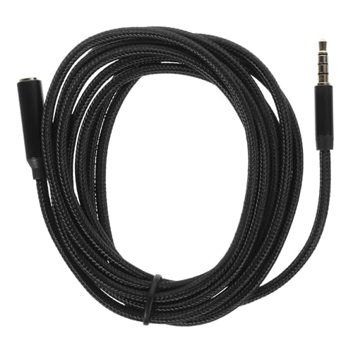 5Mm Audio Extension Cable Male to Female Aux Cord 2M Braided Auxiliary Audio Cable for Car Speaker and Smartphone, Black