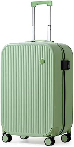 Mixi Carry On Luggage 20” Suitcase with Spinner Wheels Hardshell Lightweight Rolling Suitcases PC with Cover & TSA Lock for Business Travel,Avocado Green
