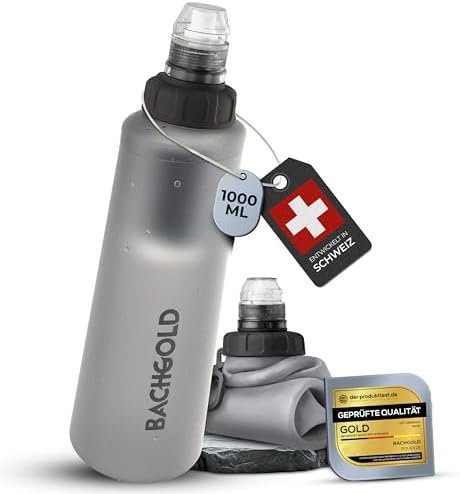 Bachgold® Squeeze Wasserfilter Outdoor – Ultraleichter Trinkwasserfilter mit Virus-Filtration für Camping, Survival, Notfall, Bushcraft | Filtert Viren, Bakterien & Mikroplastik (Weiss, 1000ml)