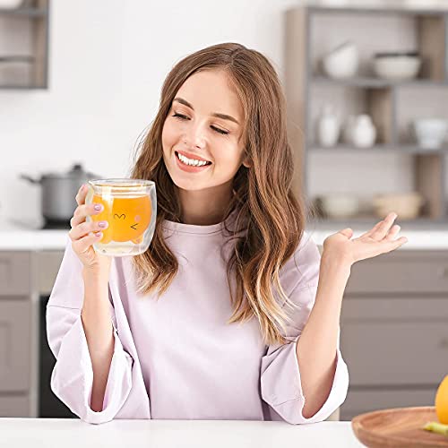 Bgbg Cute Coffee Mug Cat Tea Cup Milk Double Wall Clear Insulated Glass Espresso Mug With Coaster Interesting Gift For You (Cat Mug) #TOP4