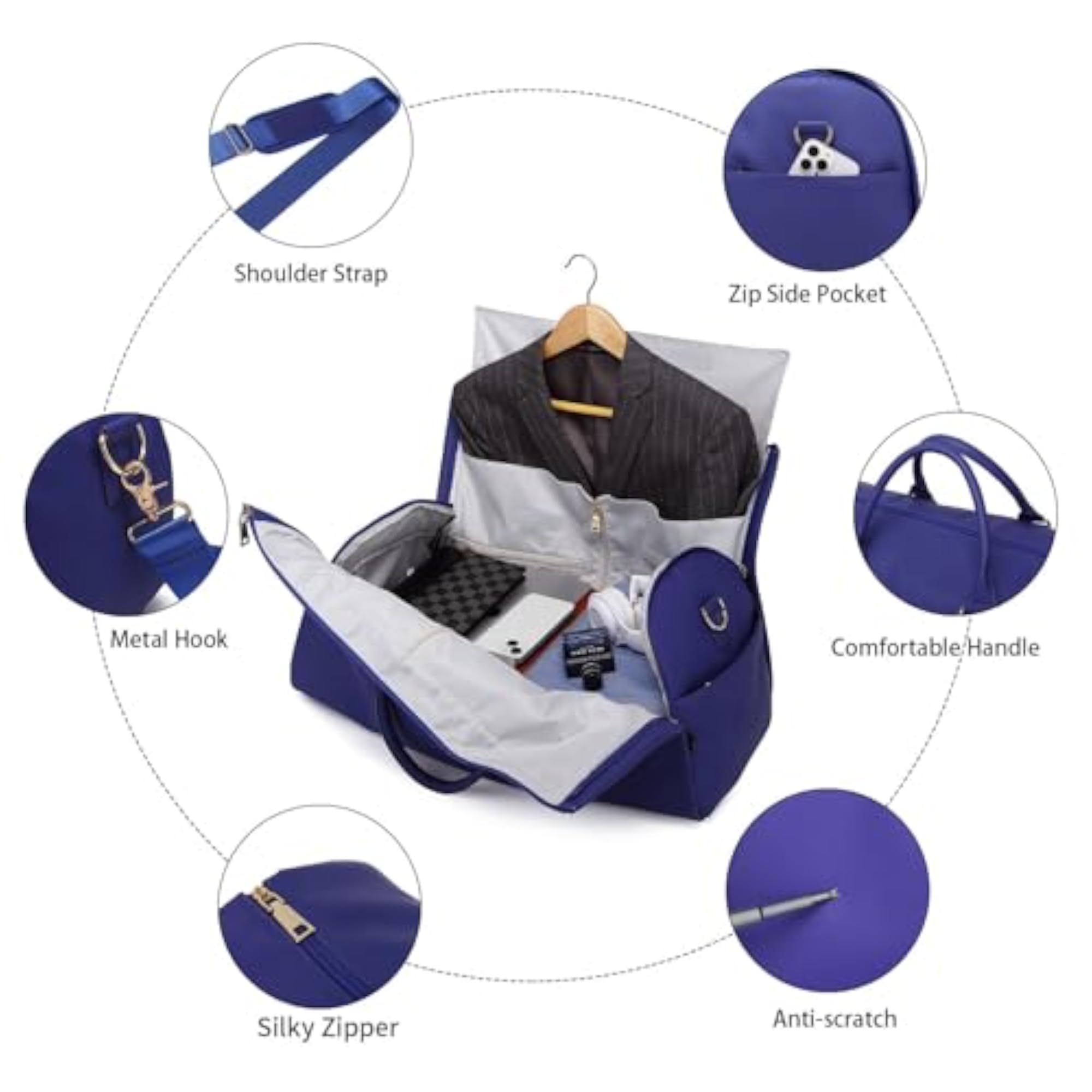 Large Capacity Convertible Duffel Bag Suitcase with Garment Storage