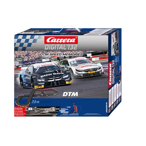 Carrera Digital 132 I DTM Speed Memories Rennbahn-Set | Rennbahnen und lizensierte Slotcars | bis zu 6 Spieler | Für Jungs & Mädchen ab 8 Jahren & Erwachsene