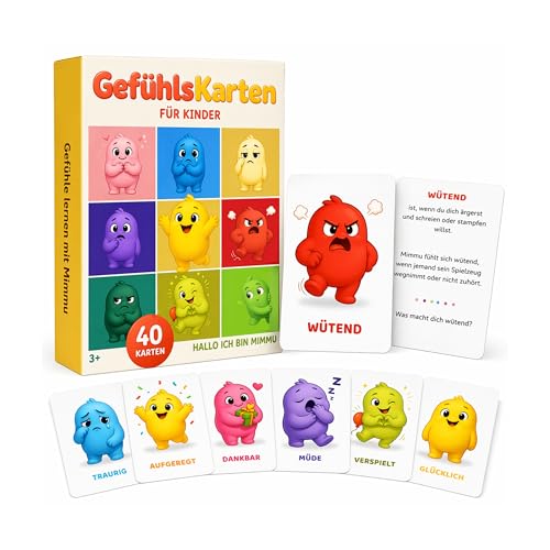 Carte emozioni per bambini dai 3 anni in su: 40 carte emozioni per autoregolazione e parlare di sentimenti | Con Mimuu