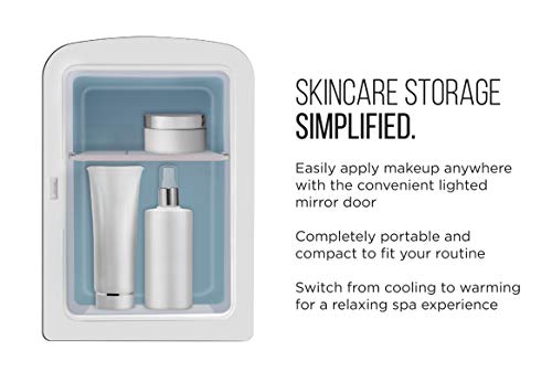 Chefman Iceman Portable Mirrored Beauty Fridge With LED Lighting 4L Mini Refrigerator の商品画像 1