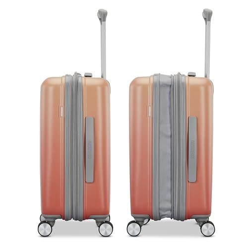 Image of American Tourister Moonlight II Hardside Expandable Luggage with Spinner Wheels, Ombre Peach, Carry-On 20-Inch