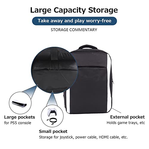 Acogedor Mochila de console de jogos para console PS5, jogos e acessórios, mochila de armazenamento