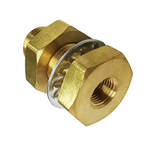 Legines Brass Pipe Fitting, Bulkhead Anchor Coupling, Bulkhead Tank Fitting, Frame Nipple, 1/8" Npt Female, 1-1/2" Length (Pack Of 2) #TOP1