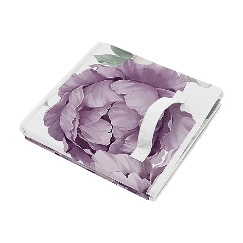 Image of Sweet Jojo Designs Lavender Purple Boho Shabby Chic Floral Girl Collapsible Fabric Storage Cubes Foldable Bins Organizer Boxes Kids Baby Childrens Toys - 2 Set Violet Ivory Bohemian Vintage Watercolor