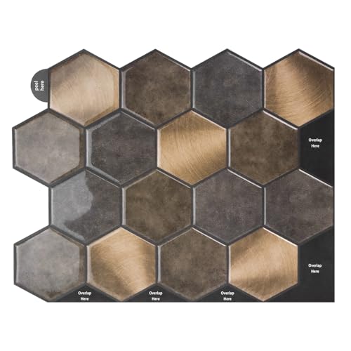 Azulejo hexagonal de mármol autoadhesivo, reforma sin obras para cocina 2
