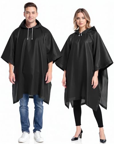 rain ponchos for adults men women（5 Pack） Family Portable EVA Raincoat with Hood Reusable