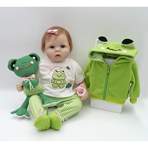 Cakunmik Reborn Baby Doll Kleinkind Lebensechte Real Soft Touch Silikon Simulation mit handgezeichneten Haaren… – Bild 3
