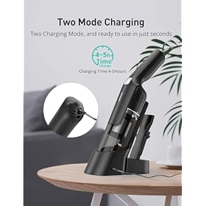 Aspiron cordless handheld vacuum 15kpa powerful car vacuum rechargeable charging dock ergonomic handle 2 in 1 crevice tool 18lb portable handheld vacuum with 2 speed for car home black blue  urban country home decor