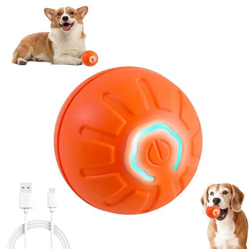 YXtecd 2025 New Interactive Dog Toys, Automatic Moving Dog Toy Vibrating Dog Ball, Rechargeable Bouncing Ball for Dogs, Shaky Ball Toy for Dogs for Small, Medium, Large Dogs(Orange)