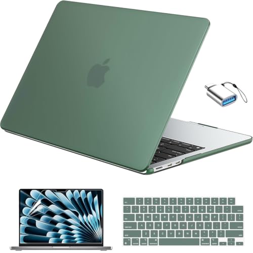 Image of EooCoo for MacBook Air 13 inch Case M5 /M4 /M3 /M2 2026-2022, Matte Green