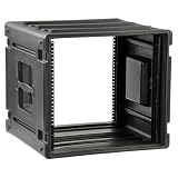 SKB 10U Roto Rack Case - Durable Polyethylene Gear Protector, Stackable, Waterproof with Twist Latches & Rubber Feet for Musicians, Black