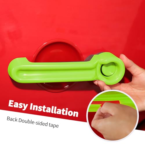 Jimen Compatible with Jeep Wrangler JK & Unlimited 4 Door 2007-2018, 15PCS Exterior Door Handle Bowl Cover Tailgate Handle Trim Kits (Green) by Jimen - Image 6