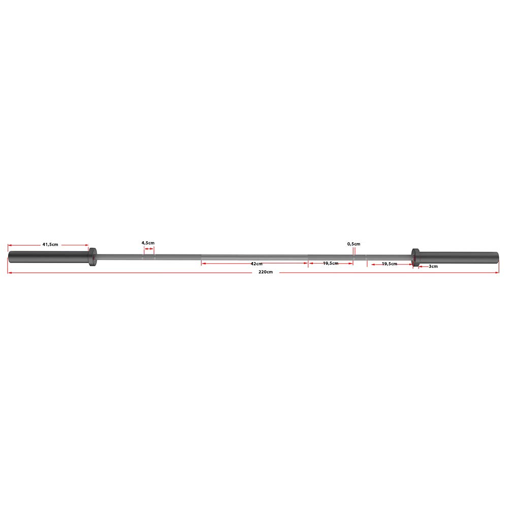 LivePro Barra OLIMPICO Bilanciere Sollevamento Body Building TRAINING OLYMPIC BARS-20kg - 220 cm