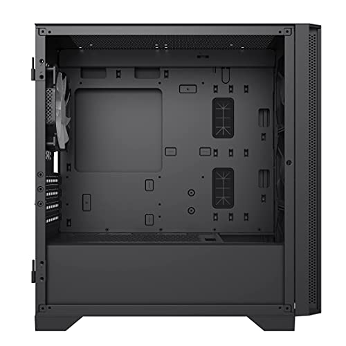 Image of Montech AIR 100 ARGB Micro-ATX Tower with Four ARGB Fans Pre Installed, Ultra-Minimalist Design, Fine Mesh Front Panel, High Airflow, Unique Side Swivel Tempered Glass, Black